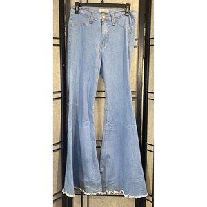 Judy Blue Flared Jeans Size 5 / 27 Women Bell Bottom Raw Hem Stretch Seam detail